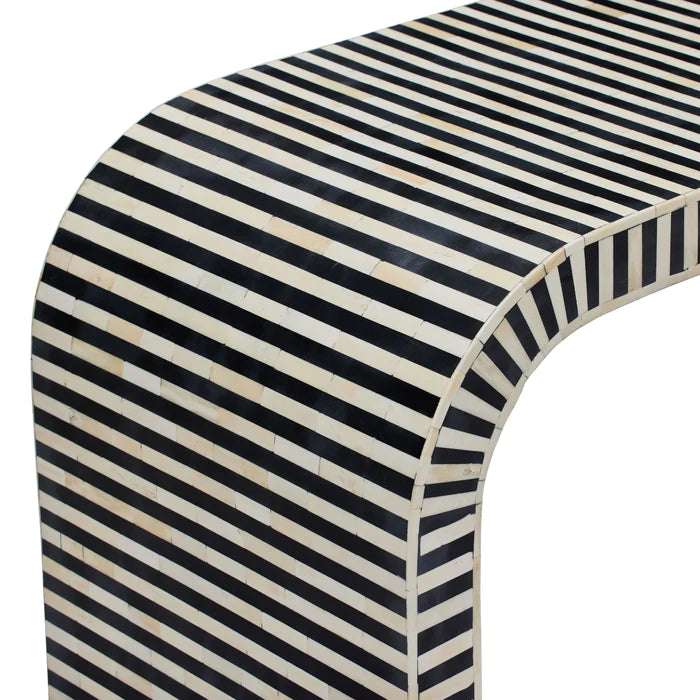 Bone Inlay Waterfall Console in Black