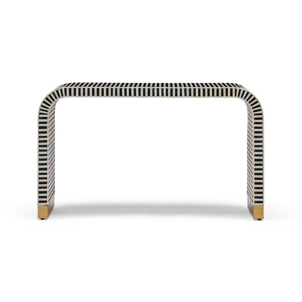 Bone Inlay Waterfall Console in Black