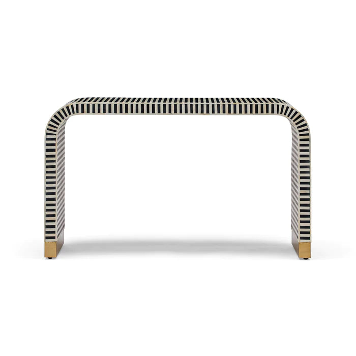 Bone Inlay Waterfall Console in Black