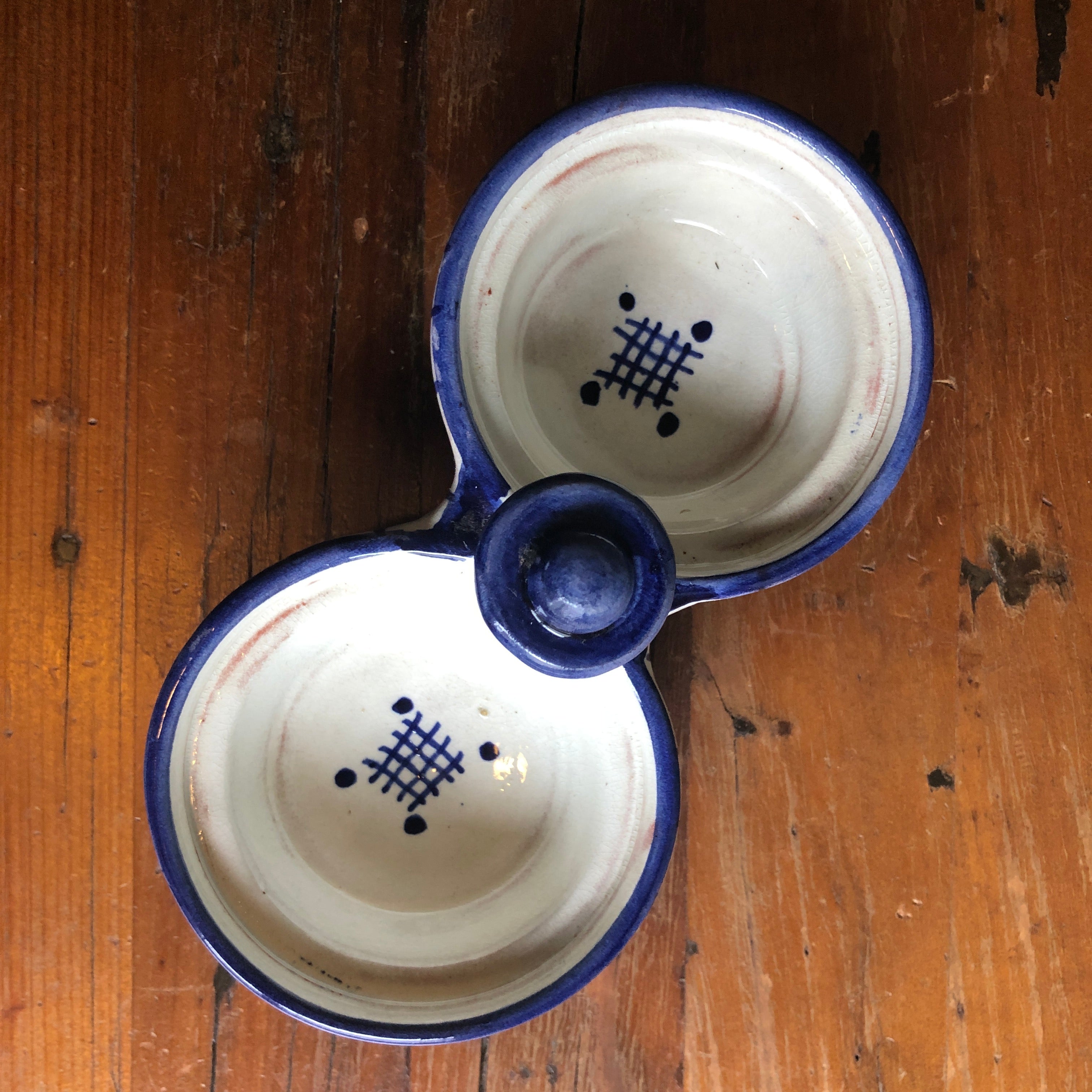 Moorish Fez Mini Dual Tagine in Blue & White