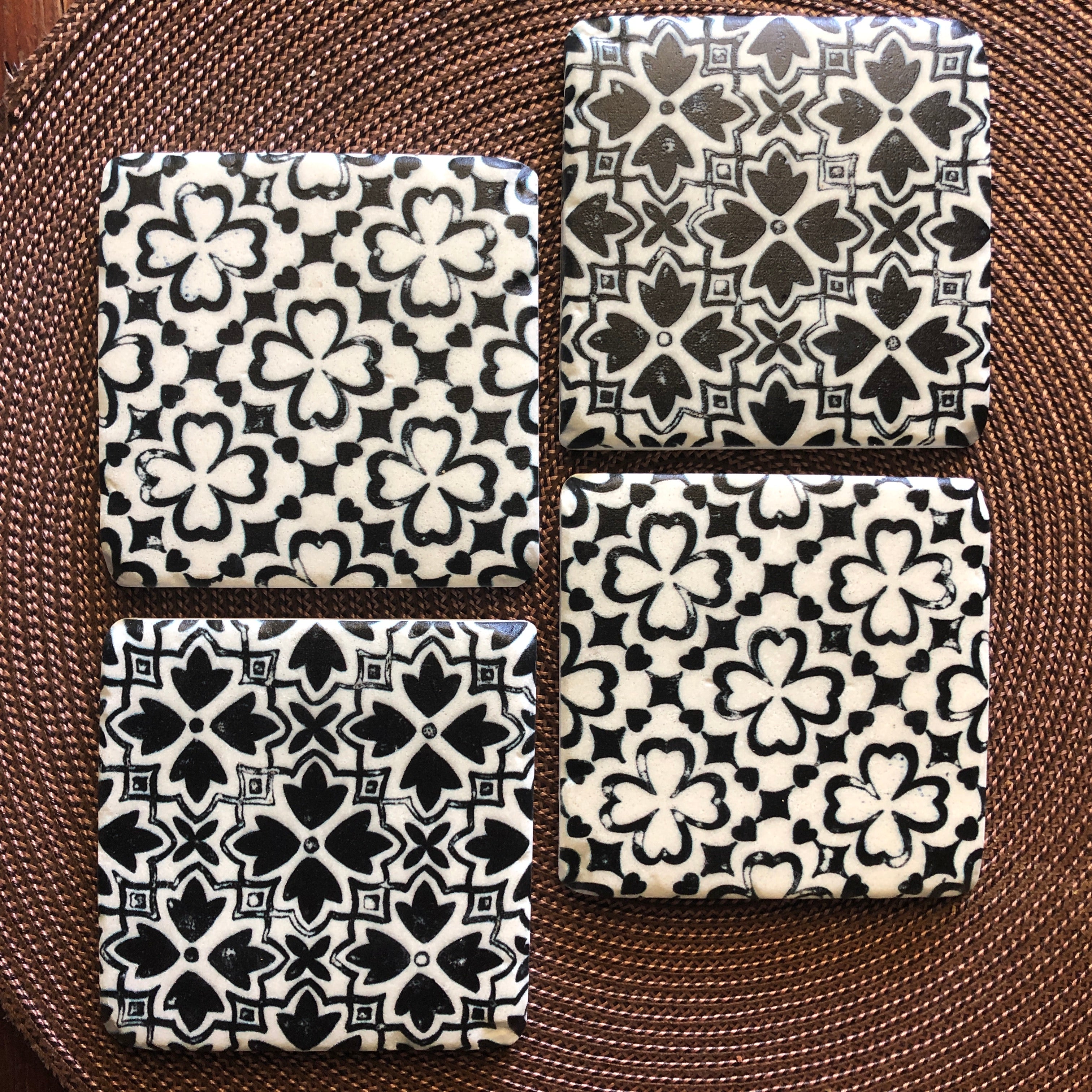 Morocco Stone-Look Coasters - Set of 4