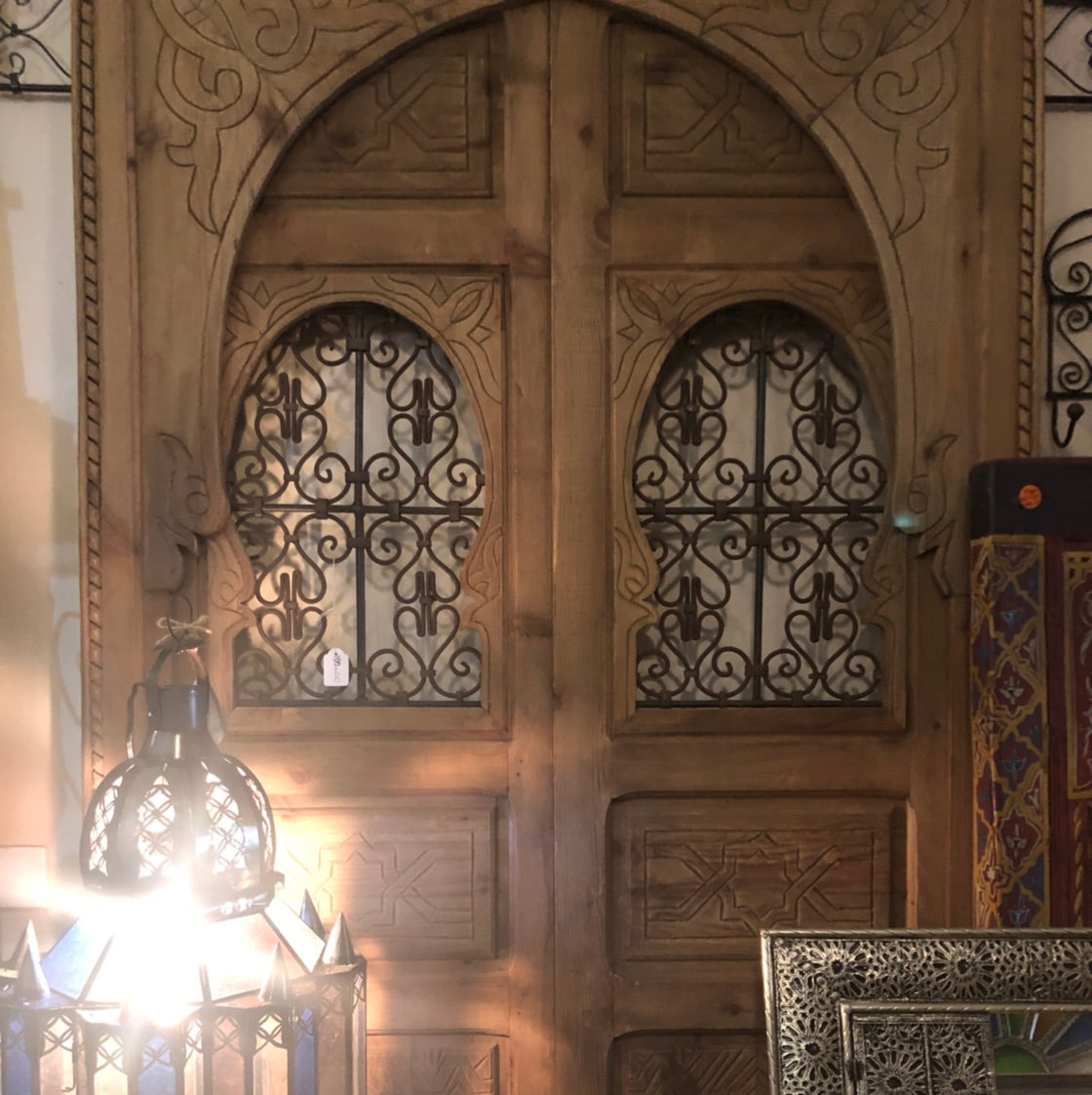 Moroccan Double Door with Ironwork