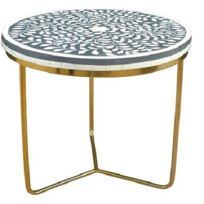 Bone Inlay 3 Drawer Bedside Chest in Celtic Black