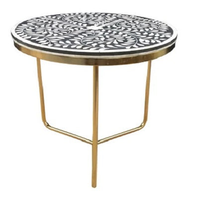 Bone Inlay 3 Drawer Bedside Chest in Celtic Black