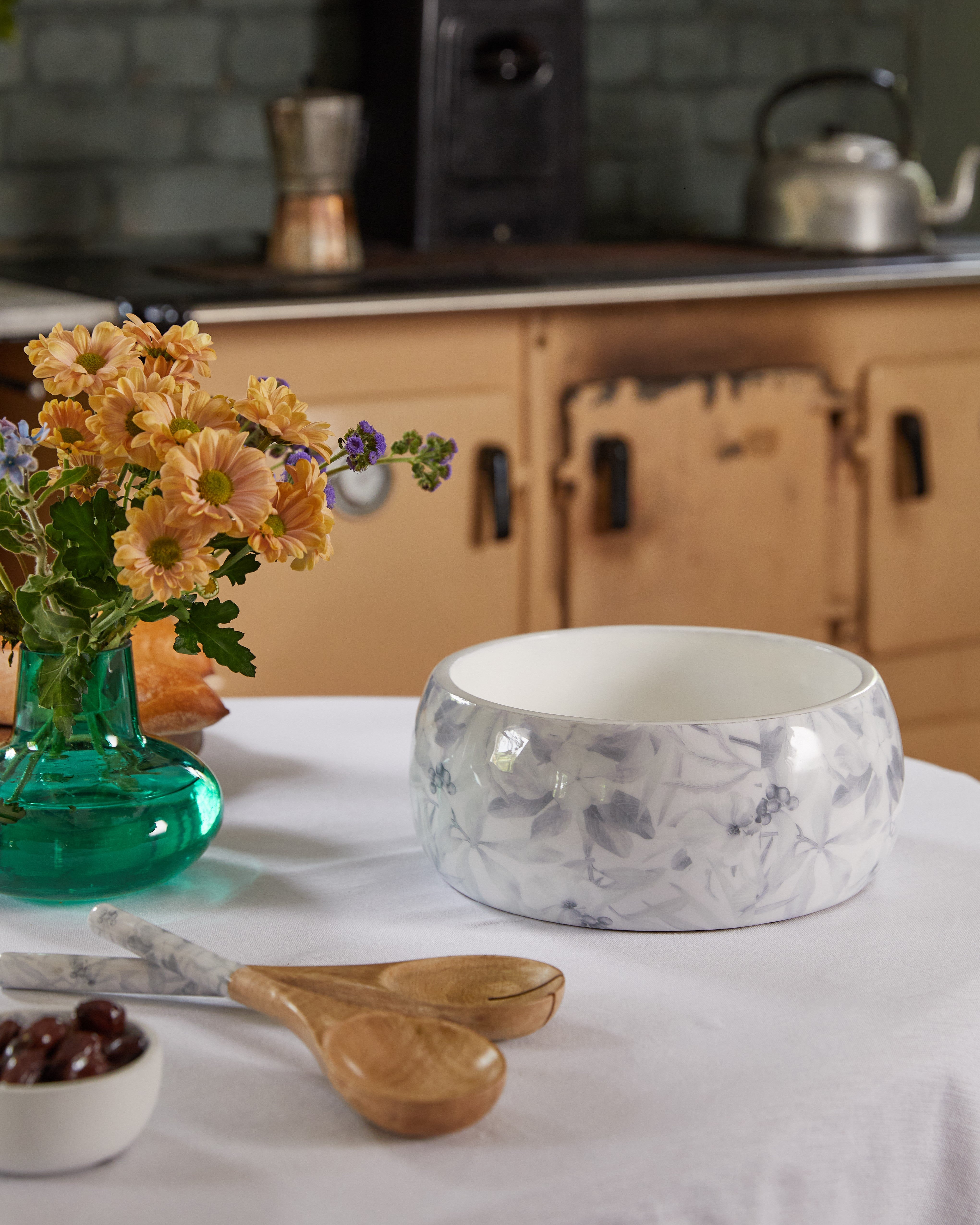Winter White Bowl & Server Set