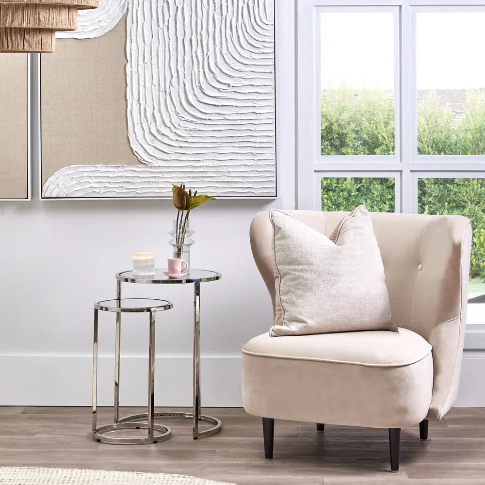 Abigail Occasional Chair in Nude Velvet