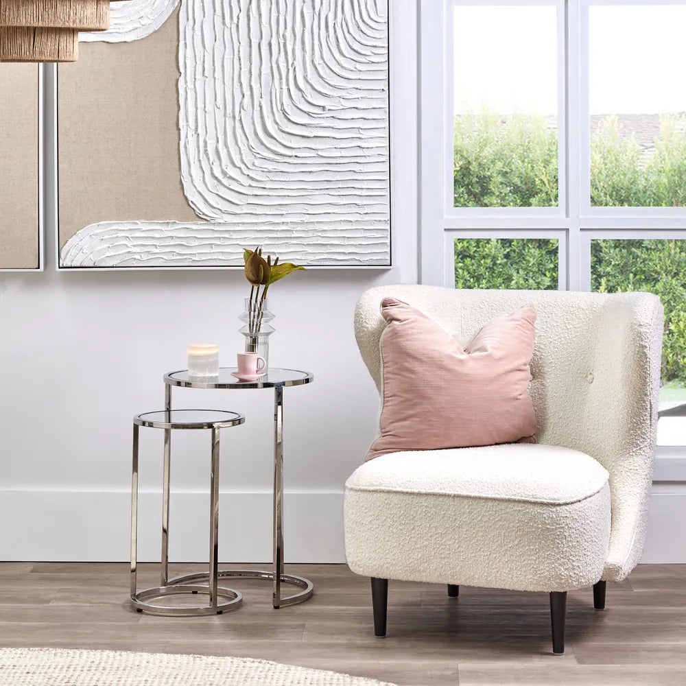 Abigail Occasional Chair in White Boucle