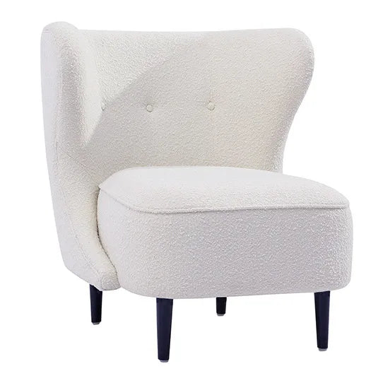 Abigail Occasional Chair in White Boucle
