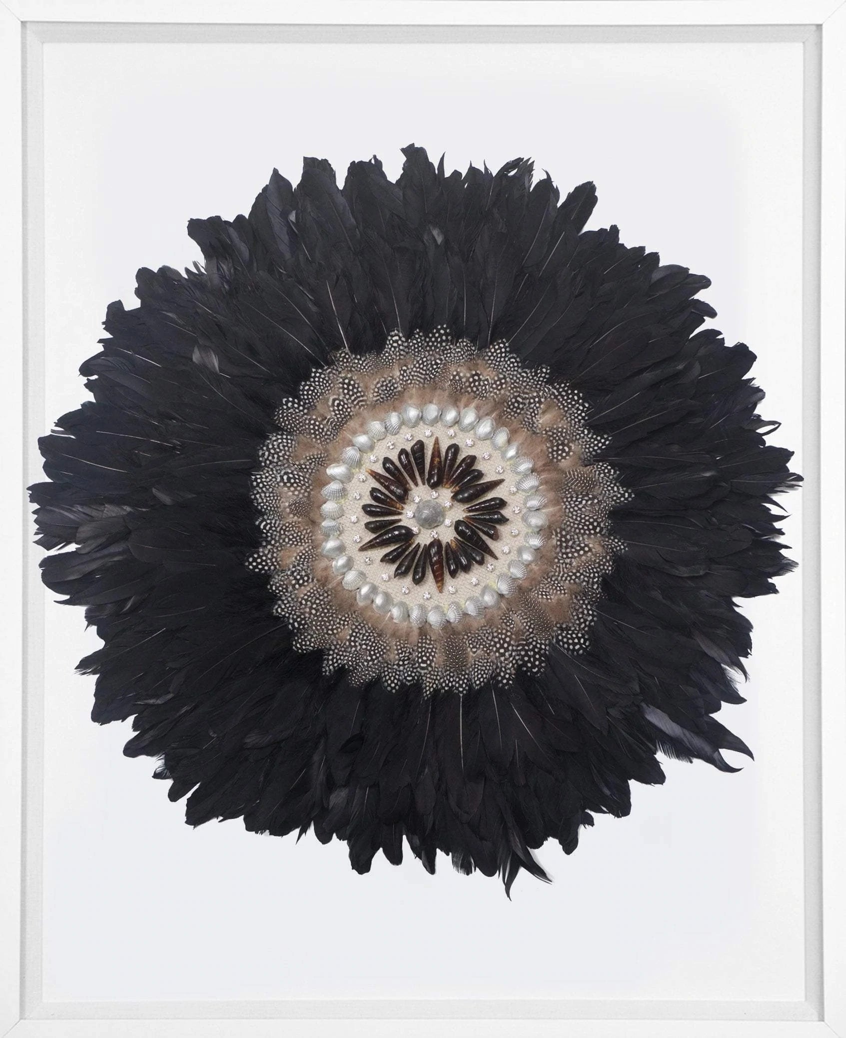 African Feather Kubo Artwork in Black