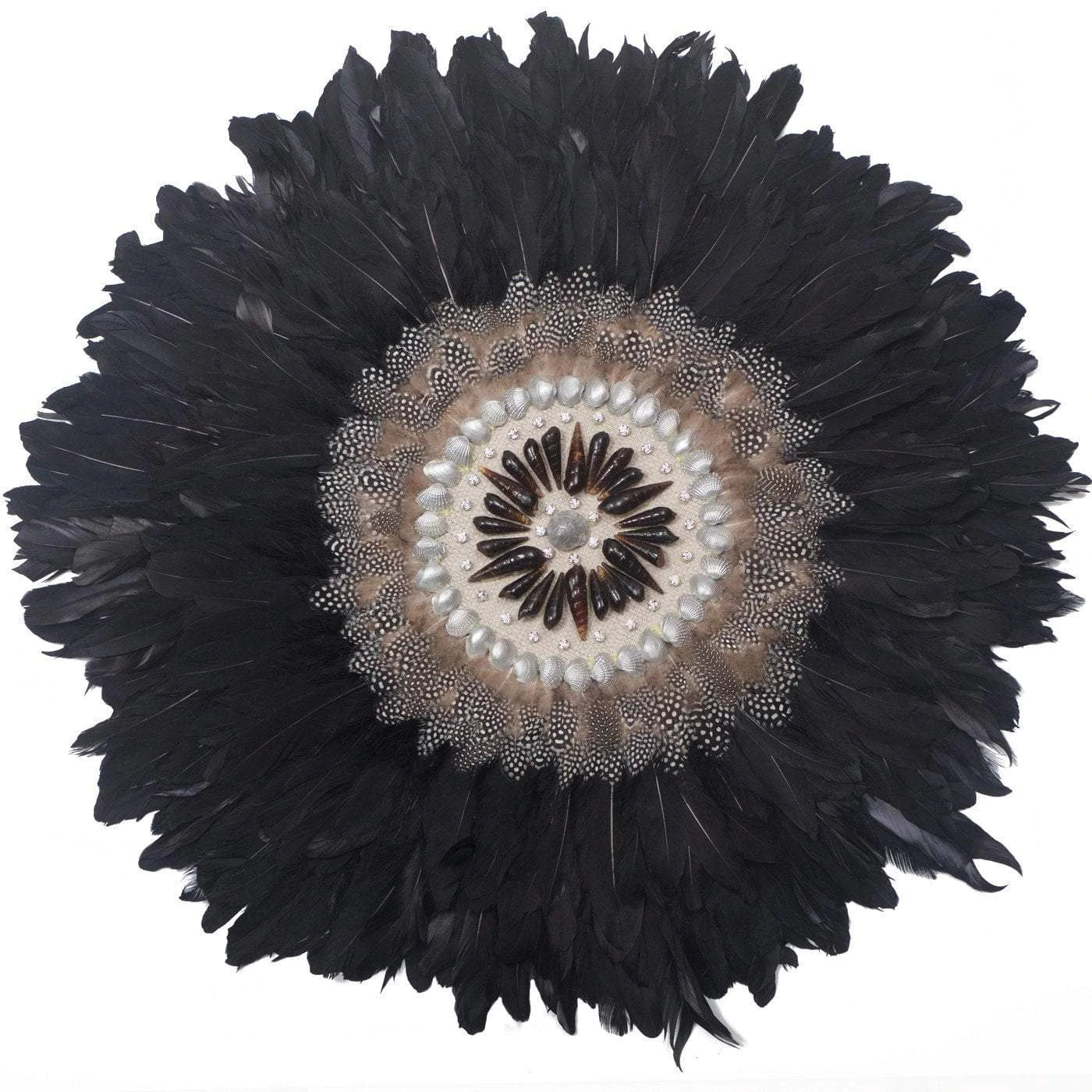 African Feather Kubo Artwork in Black