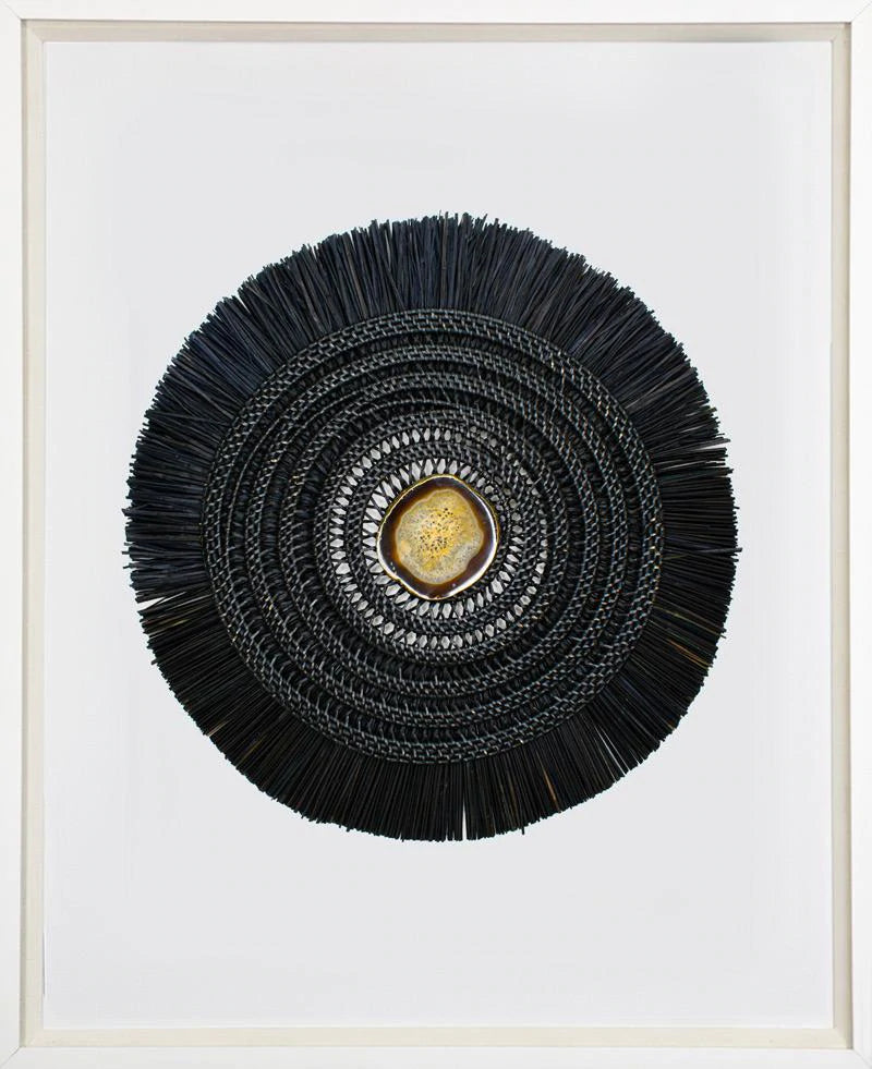 Agate Grass Mat Artwork - Black on White