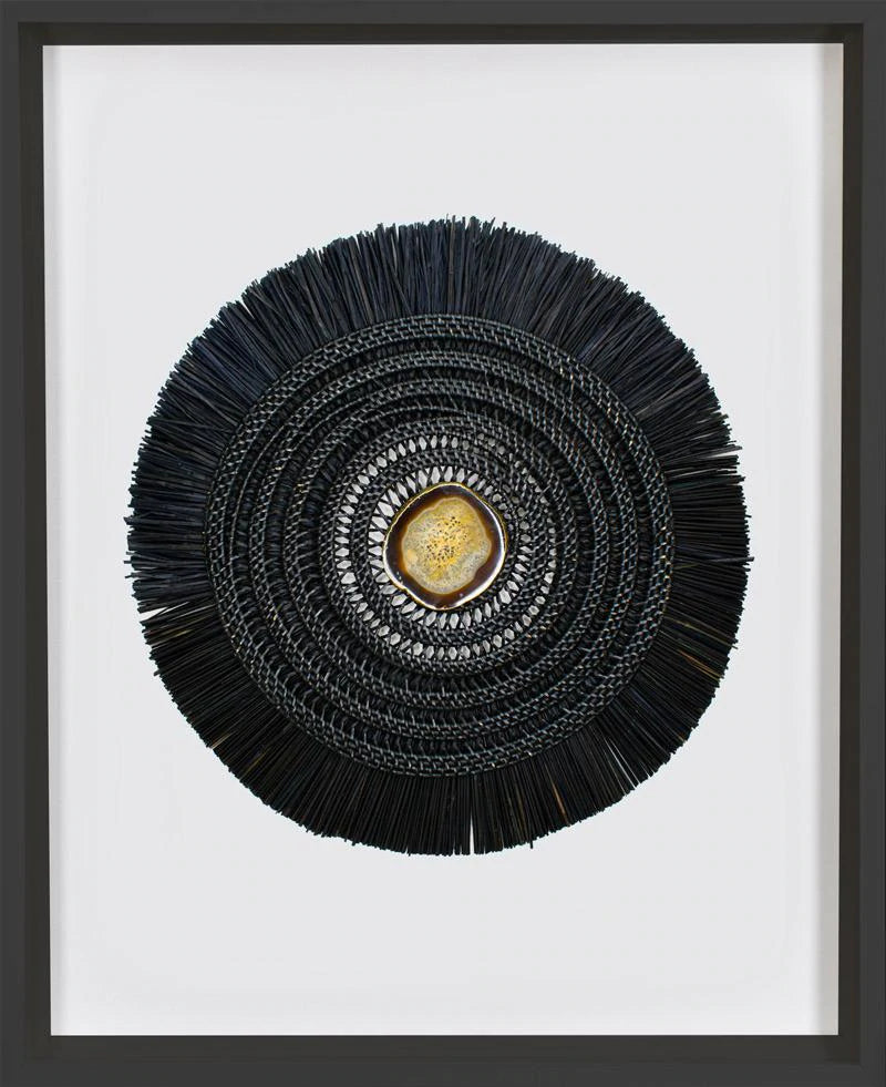 Agate Grass Mat Artwork - Black on White