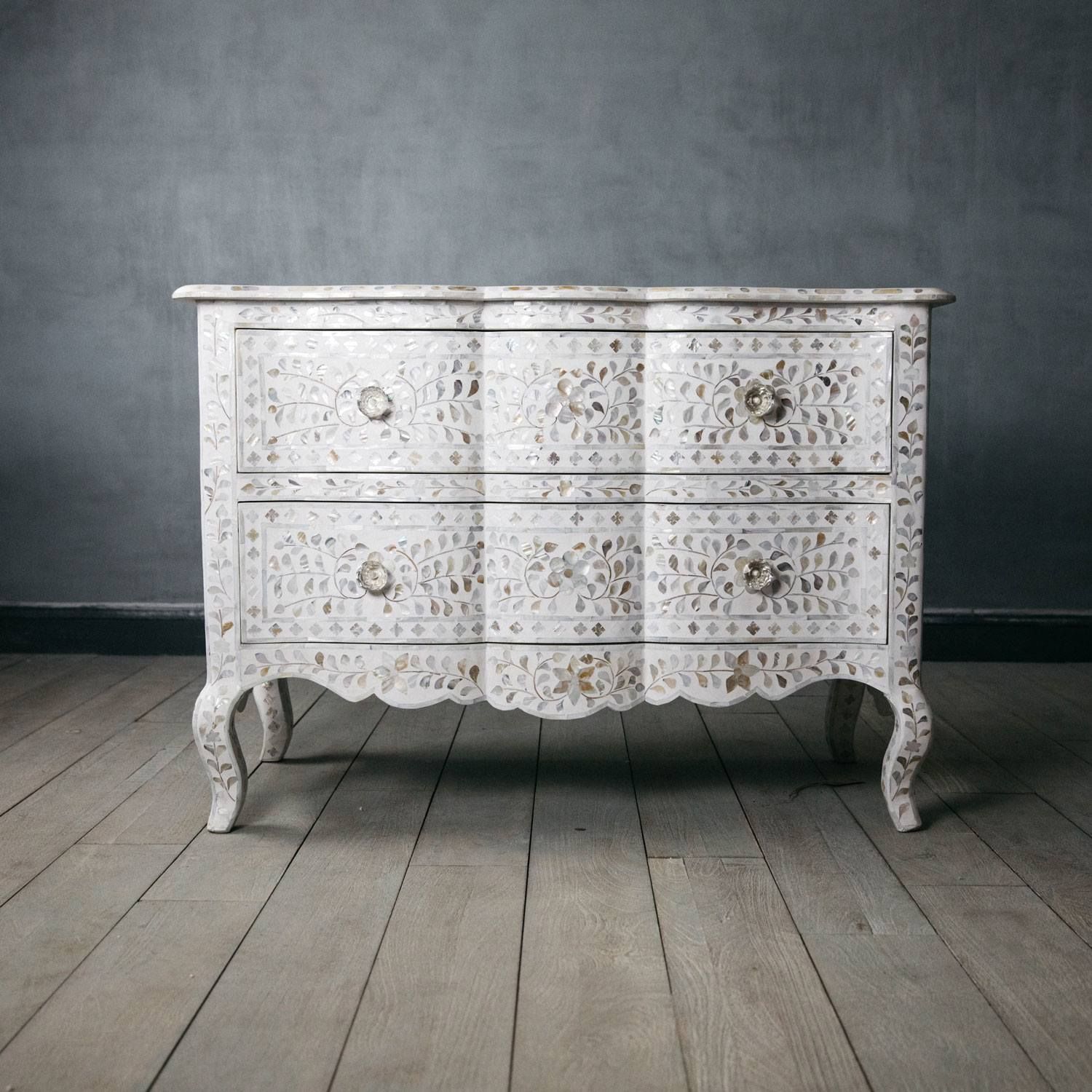 Provincial Mother of Pearl 2 Drawer Chest