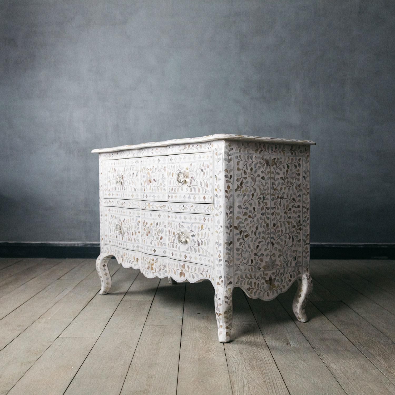 Provincial Mother of Pearl 2 Drawer Chest