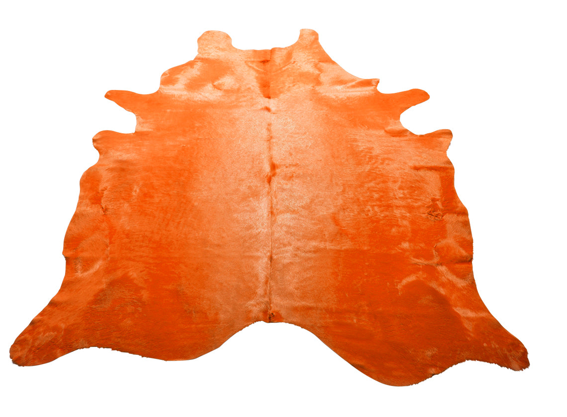 Atomic Orange Cow Hide Rug