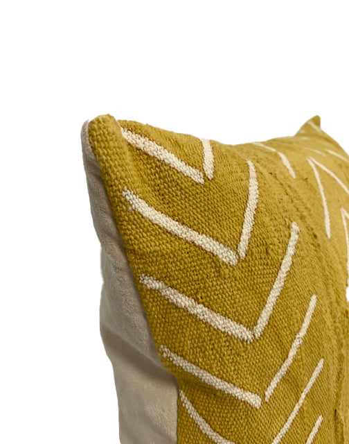 Authentic Mudcloth Cushion in Gold
