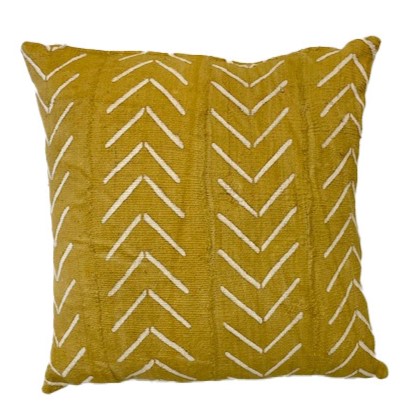 Authentic Mudcloth Cushion in Gold