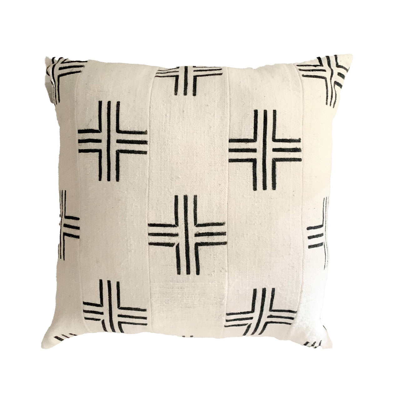 Authentic Mudcloth Cushion in White A
