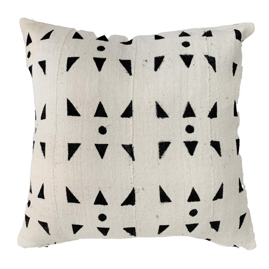 Authentic Mudcloth Cushion in White B