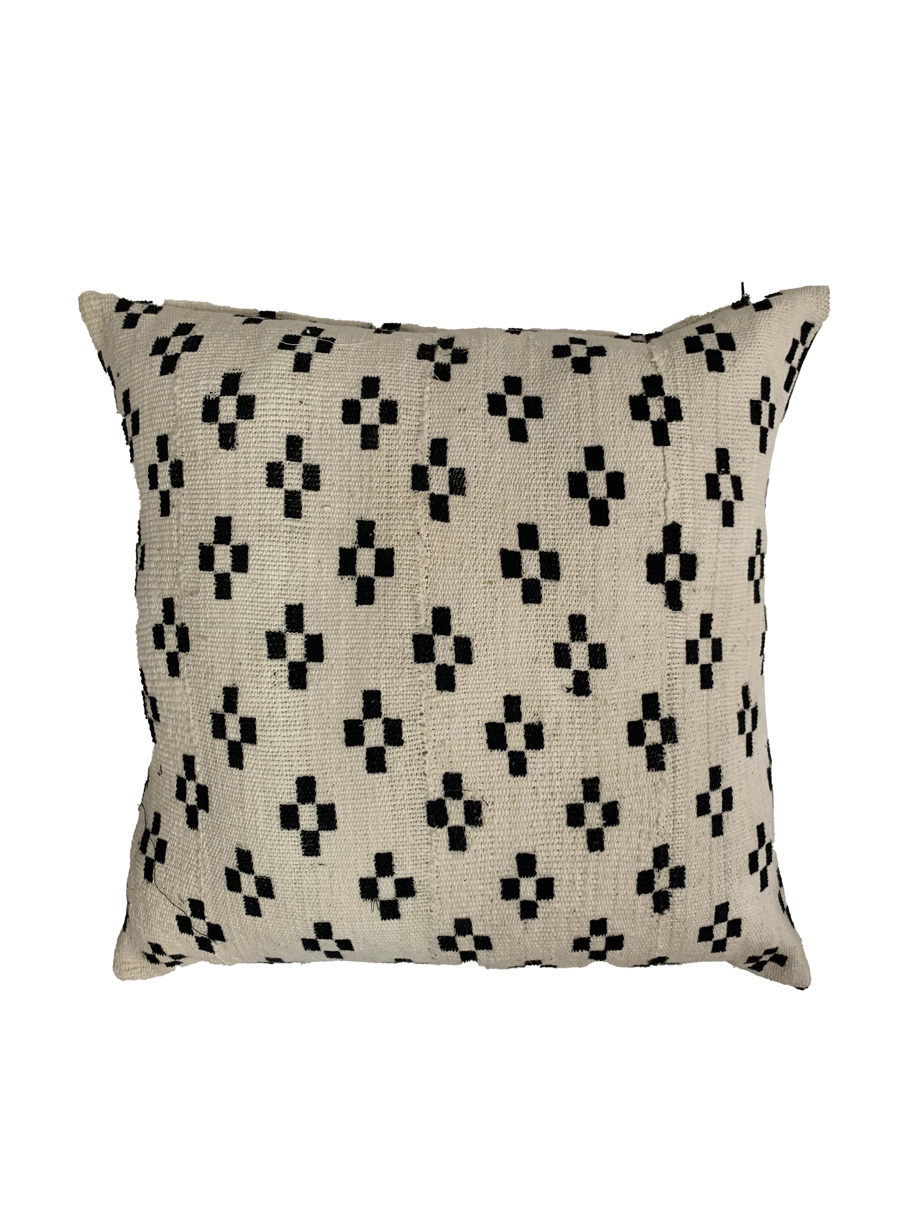 Authentic White Mudcloth Cushion (A)