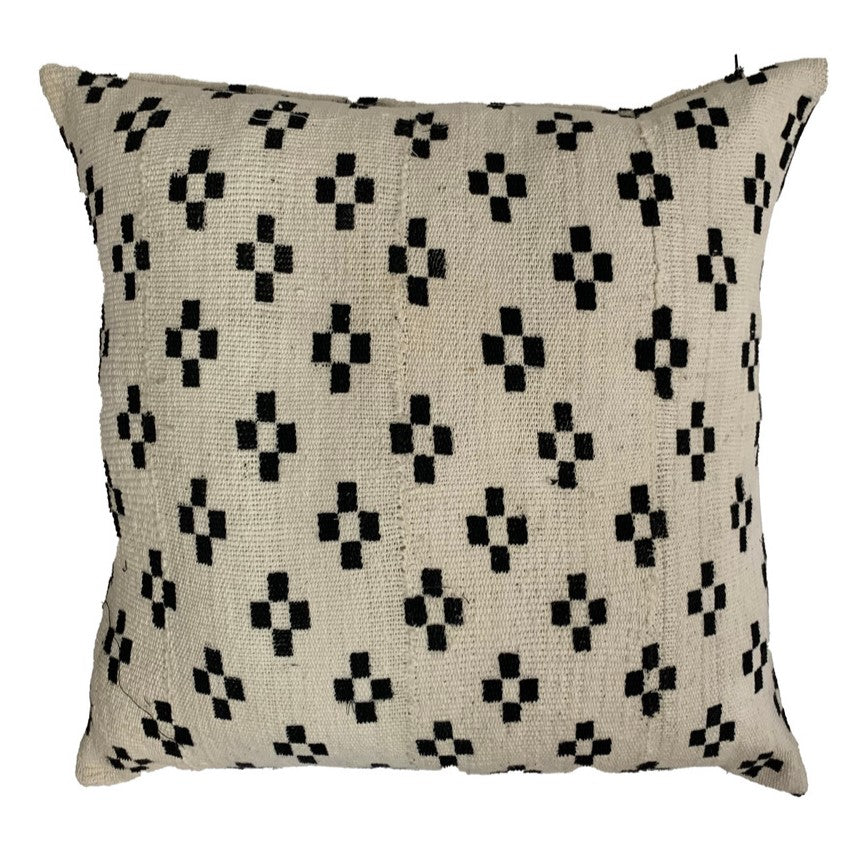 Authentic White Mudcloth Cushion (A)