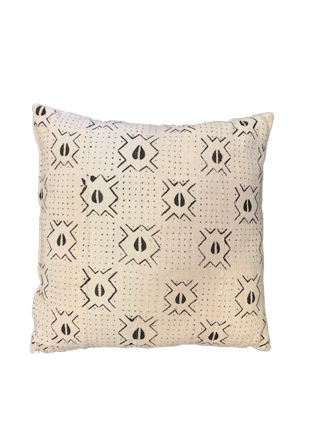 Authentic White Mudcloth Cushion (B)