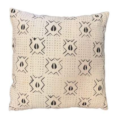 Authentic White Mudcloth Cushion (B)