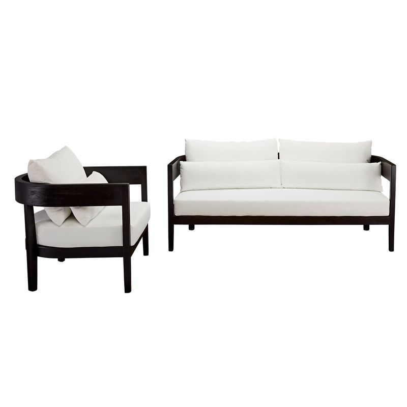 Noosa Outdoor Teak Sofa in Black