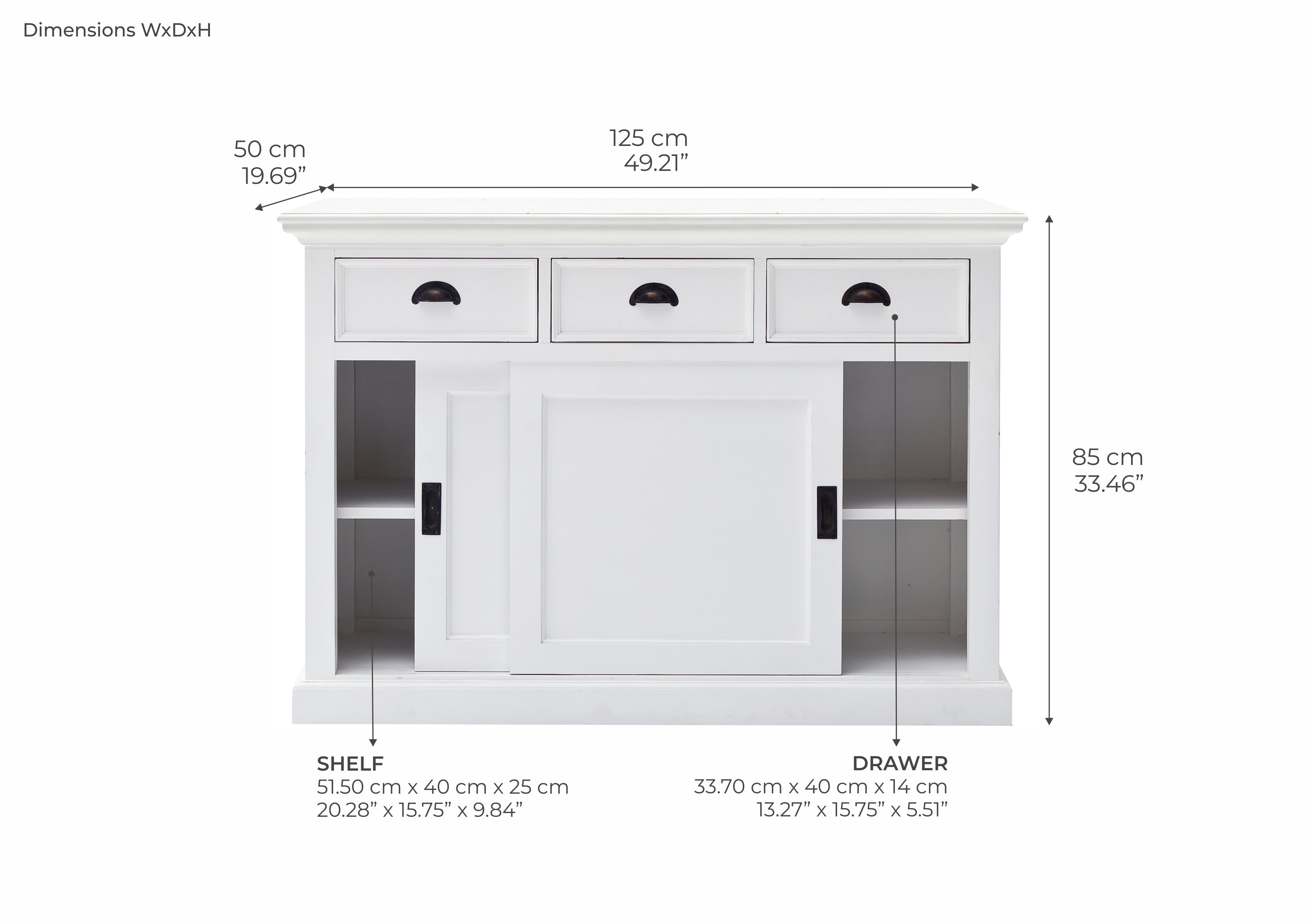 Tiana Beach Buffet with Sliding Doors
