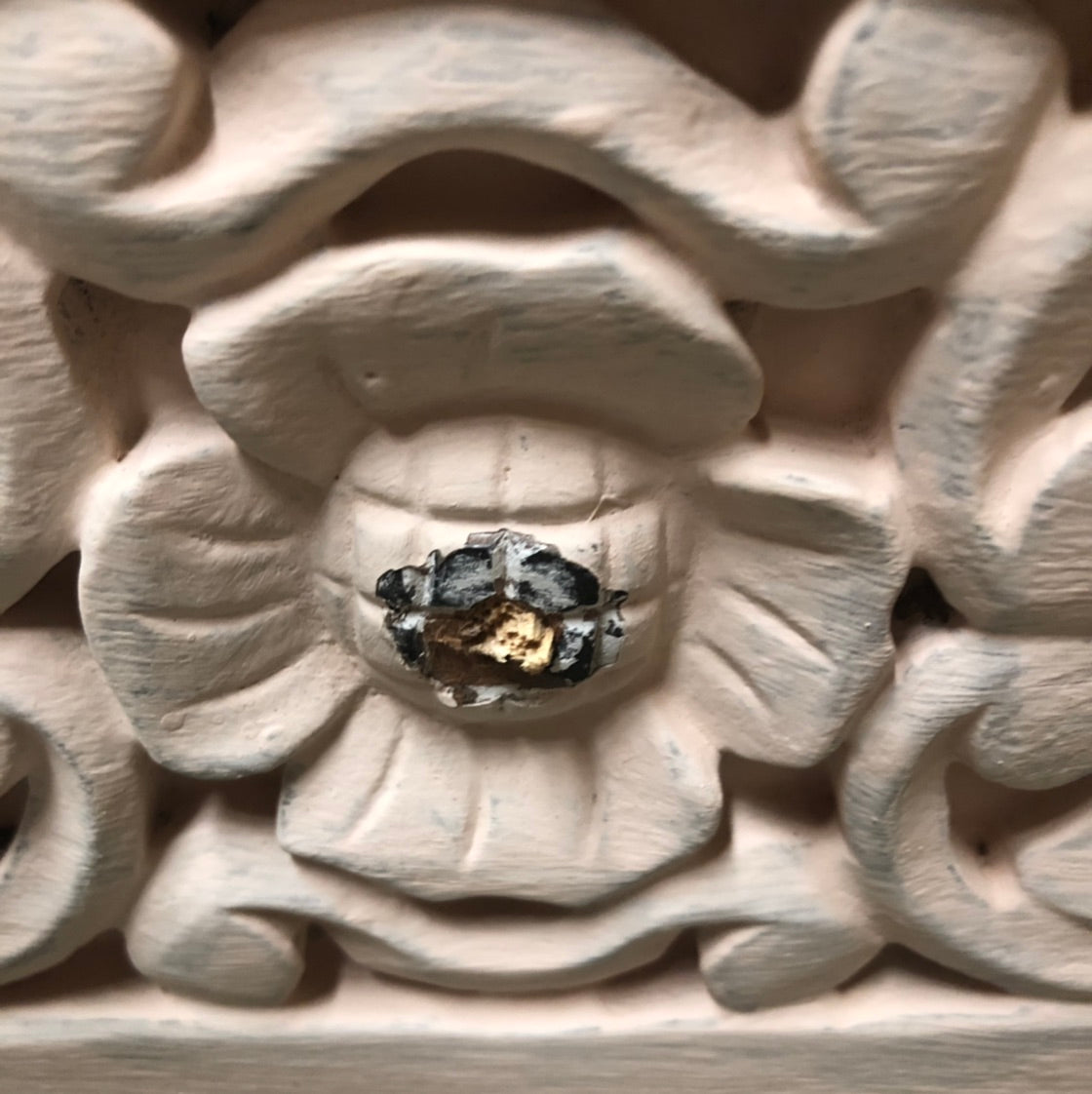 Carved Indian Console with Floral Detail