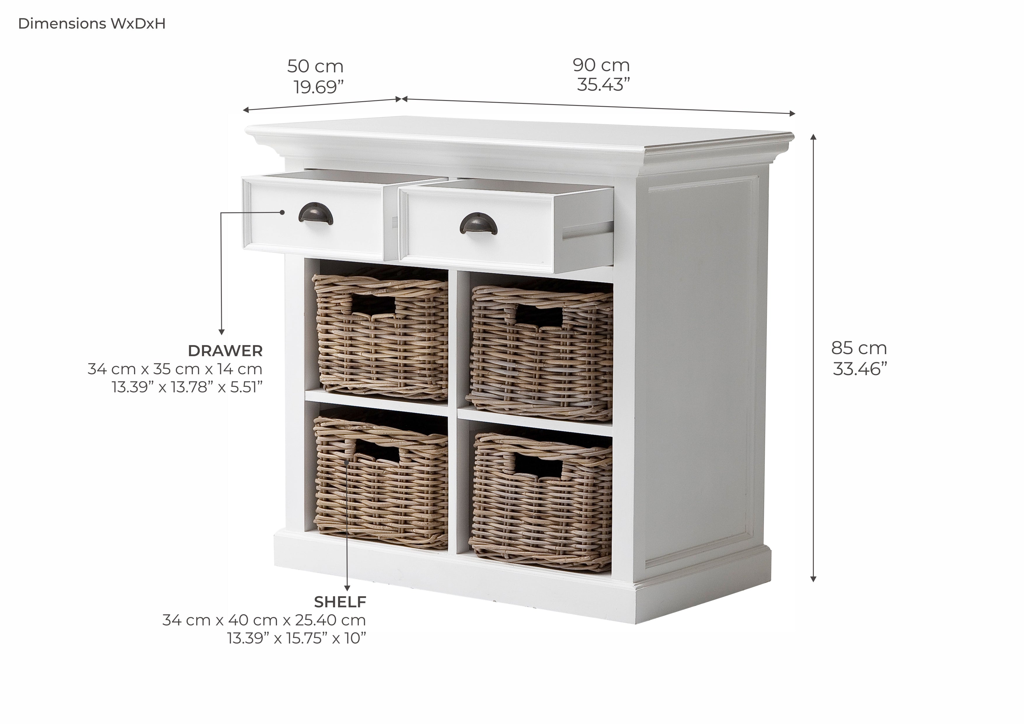 Tiana Beach Buffet with Basket Set In Medium