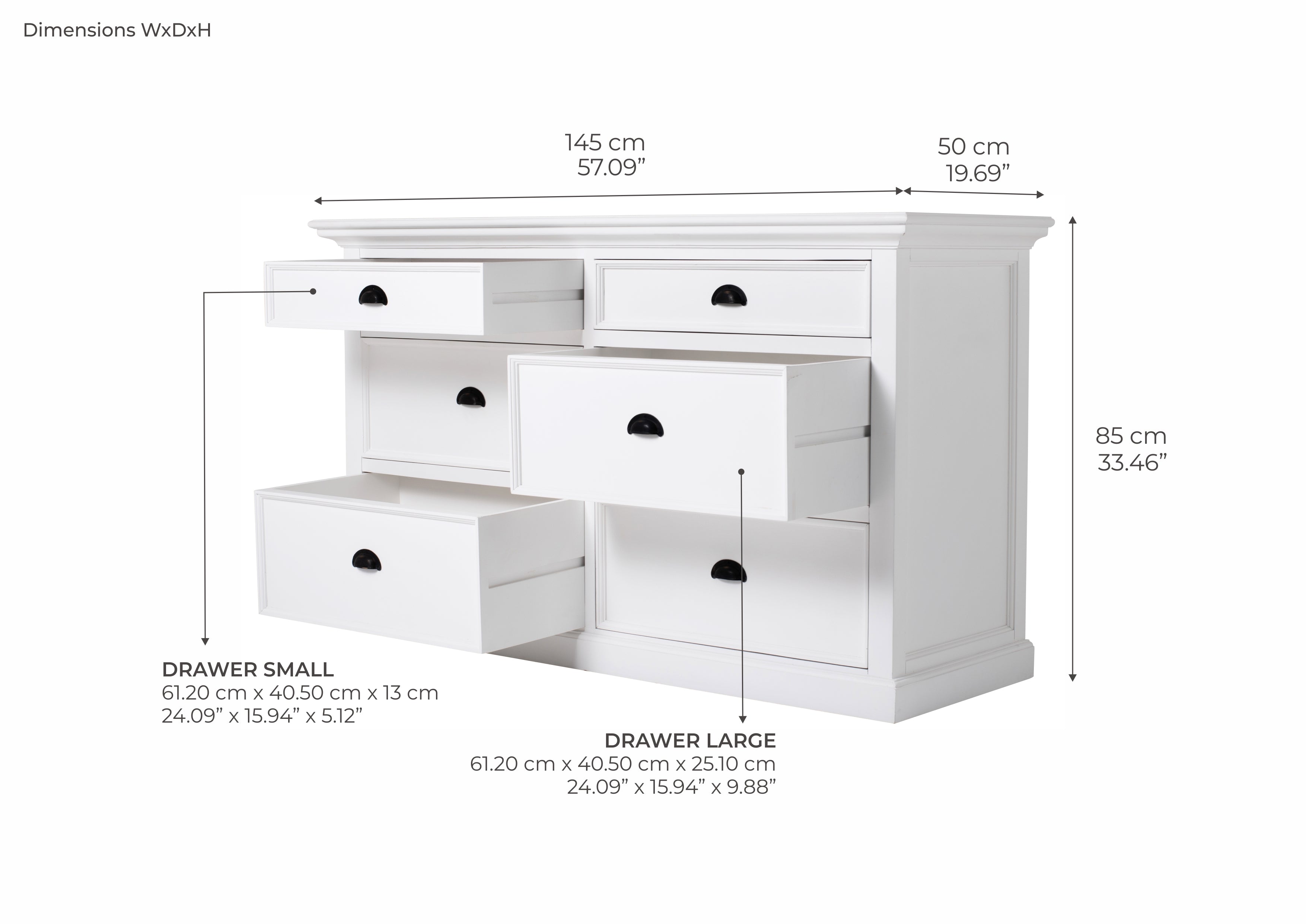 Tiana Beach Dresser with Six Drawers