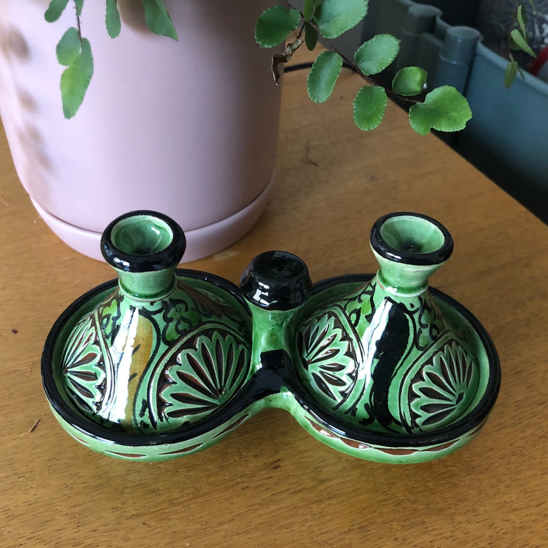 Moorish Fez Mini Dual Tagine in Green
