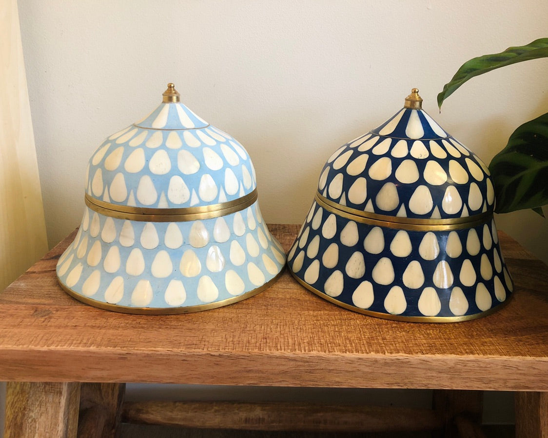 Bone Inlay Suri  Box in Powder Blue - Warehouse Sale