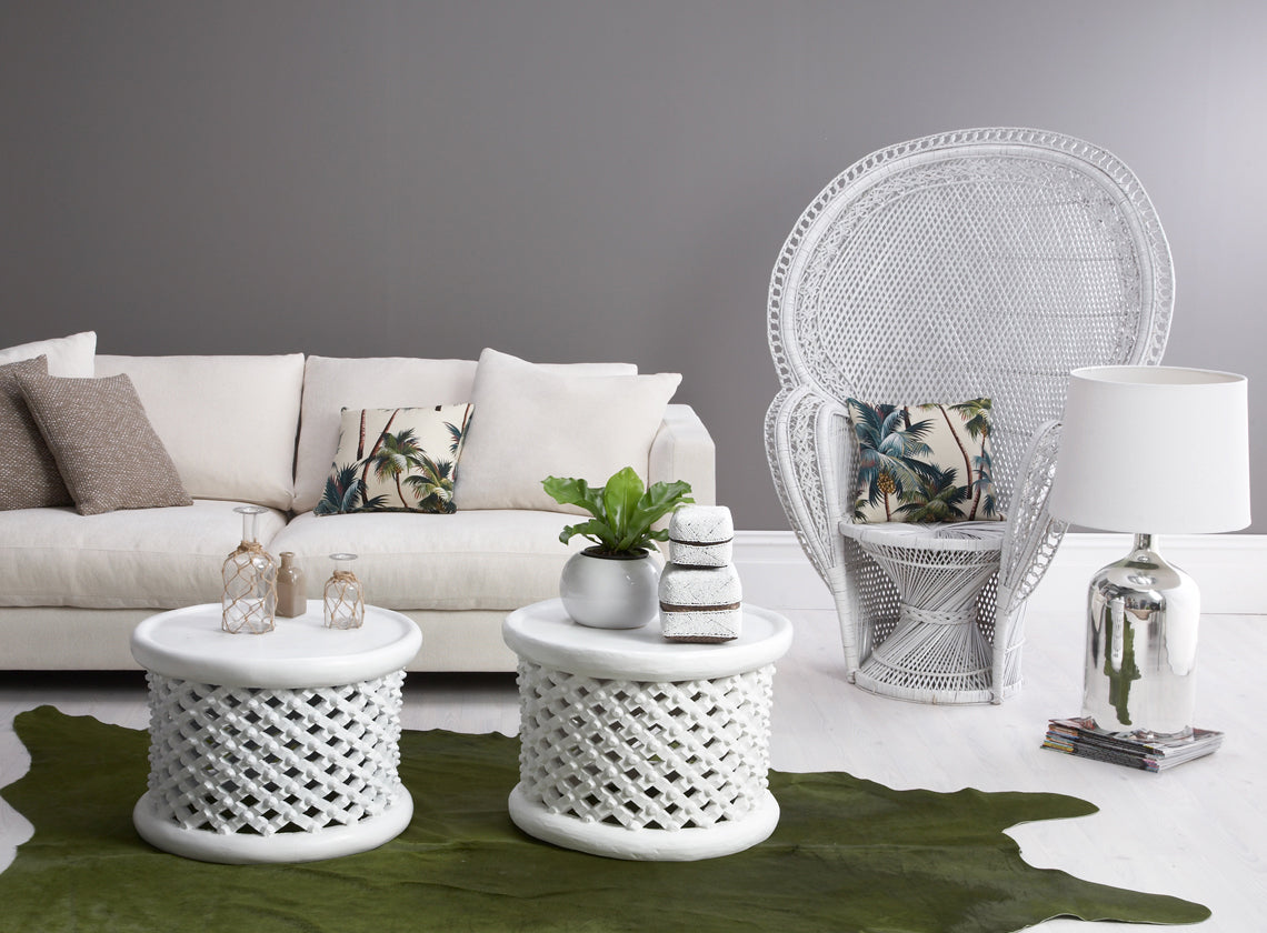 Bamileke Table in White