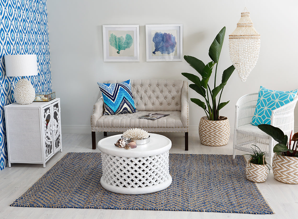 Bamileke Table in White