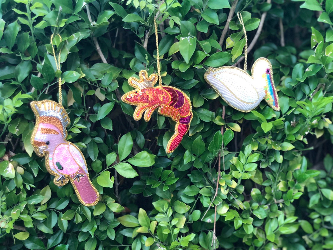 King Prawn Sequin Hanging Decoration
