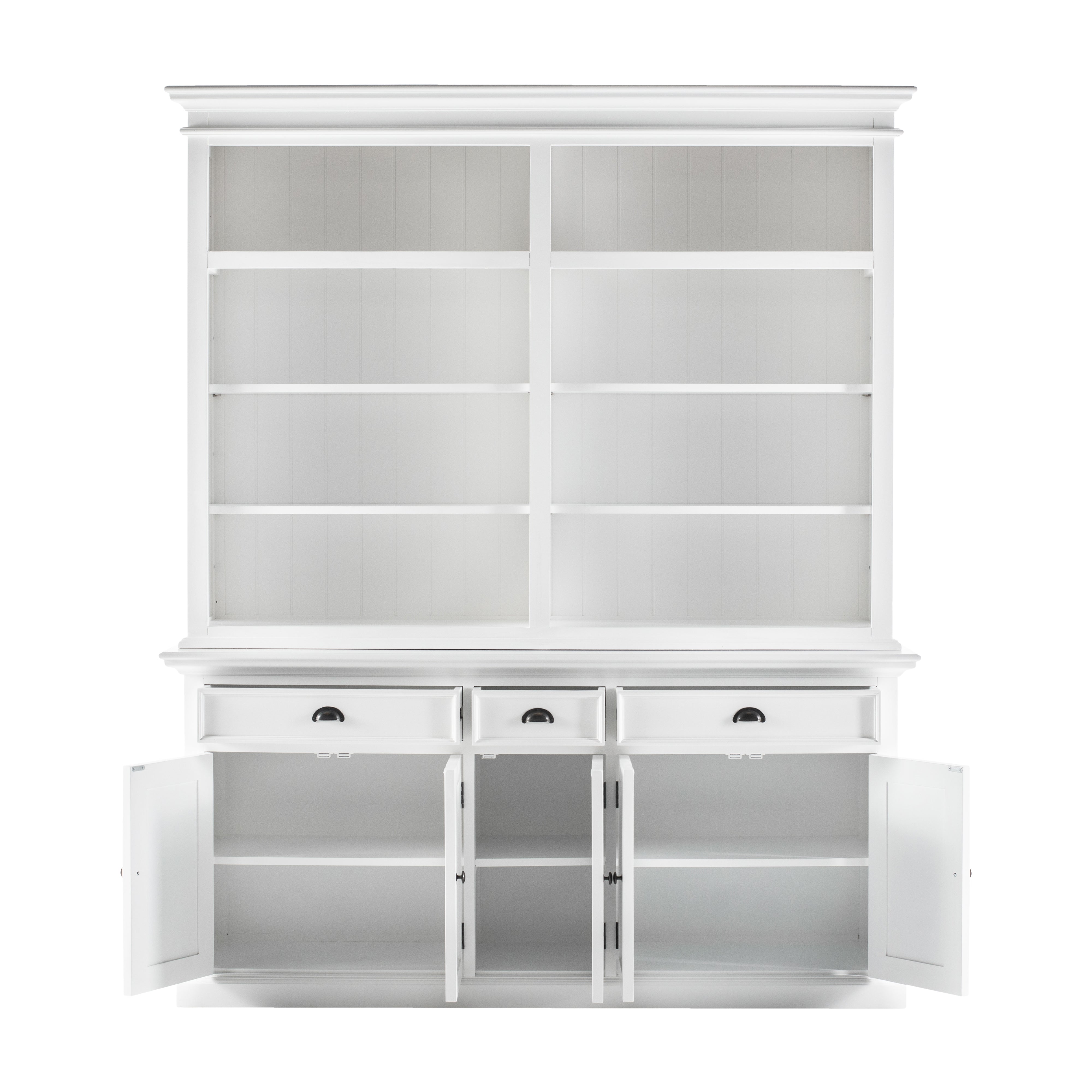 Tiana Beach Hutch Bookcase Five Doors Three Drawers