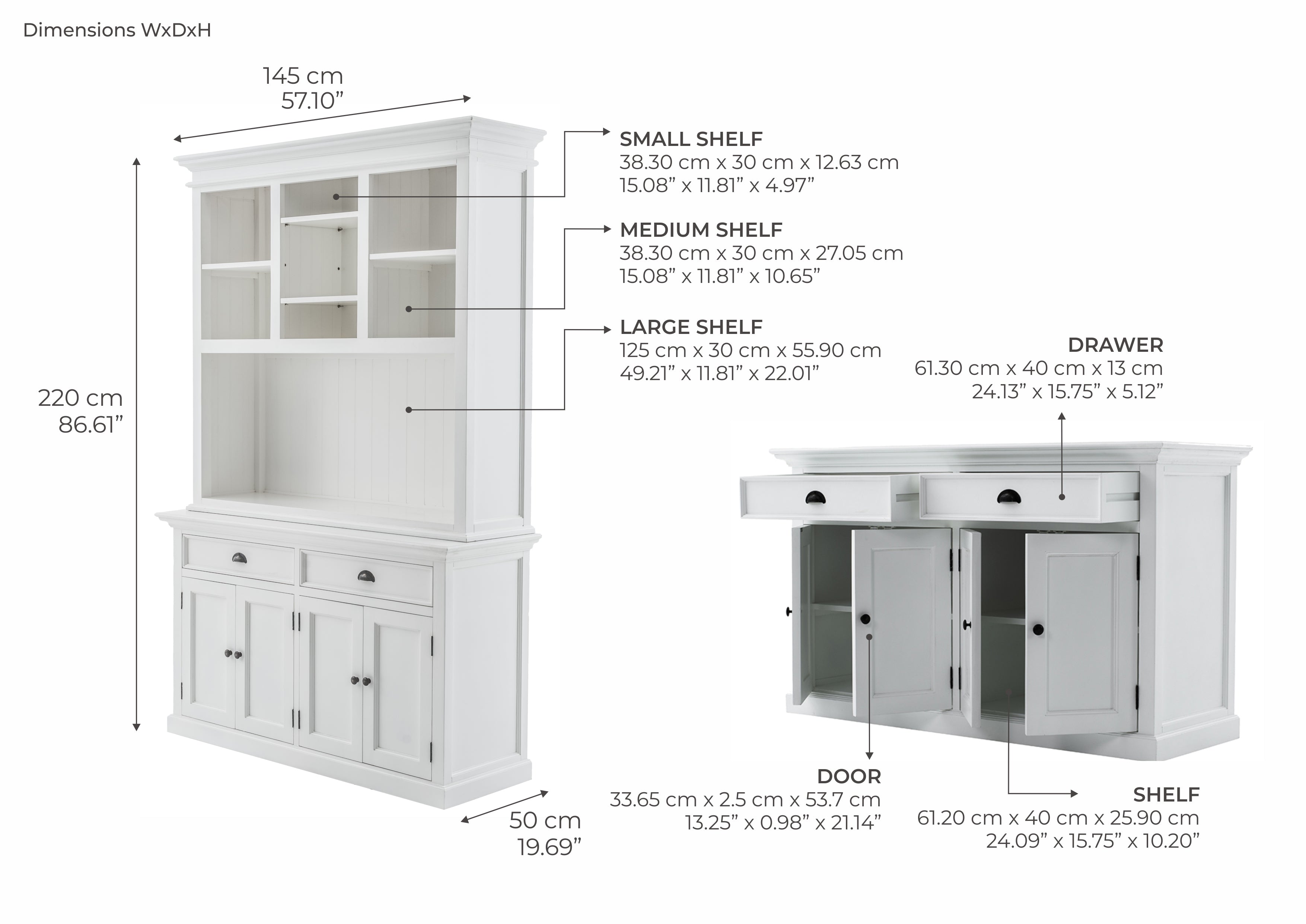 Tiana Beach Buffet Hutch Unit