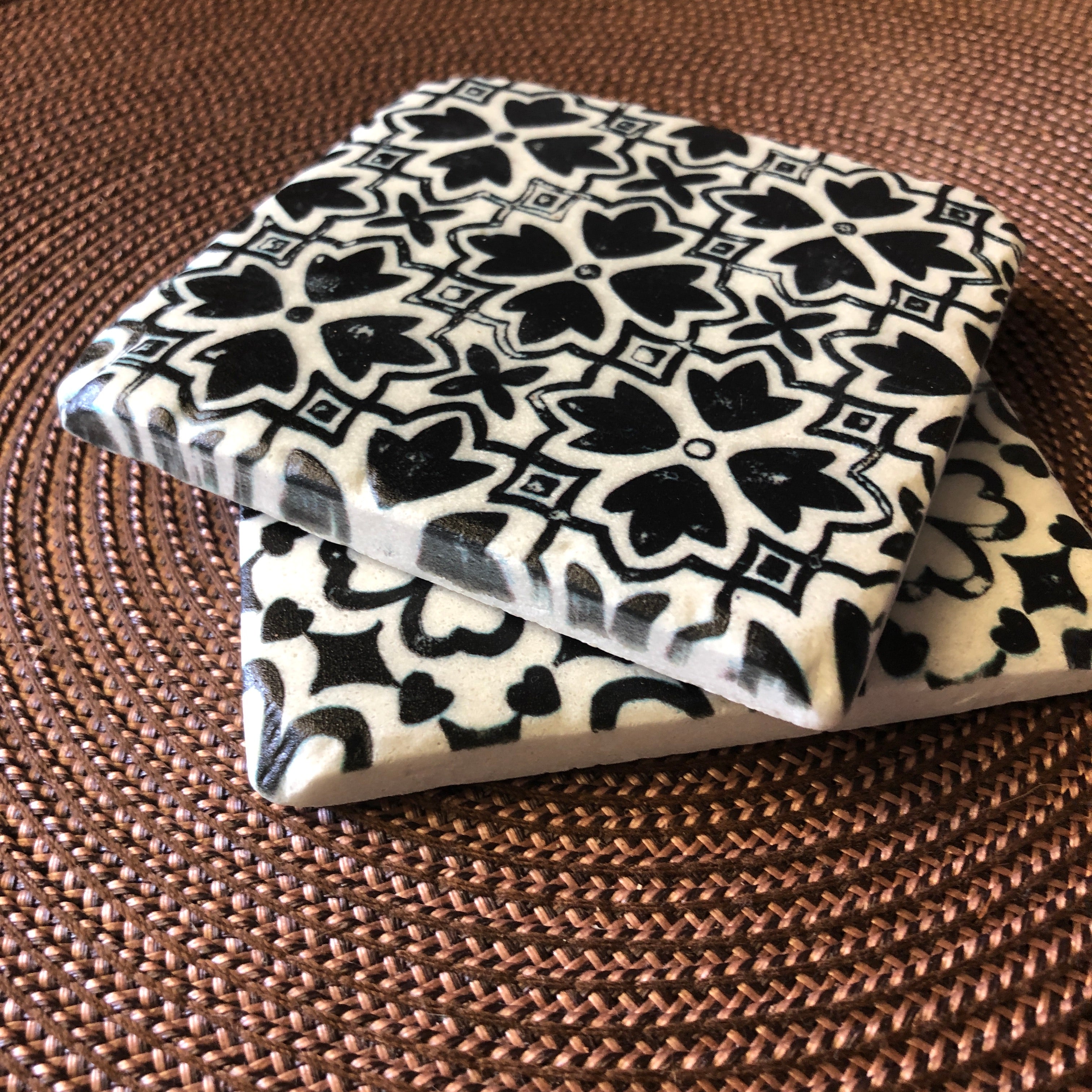 Morocco Stone-Look Coasters - Set of 4