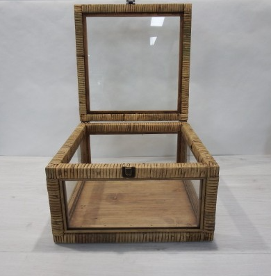 Rattan & Glass Display Box