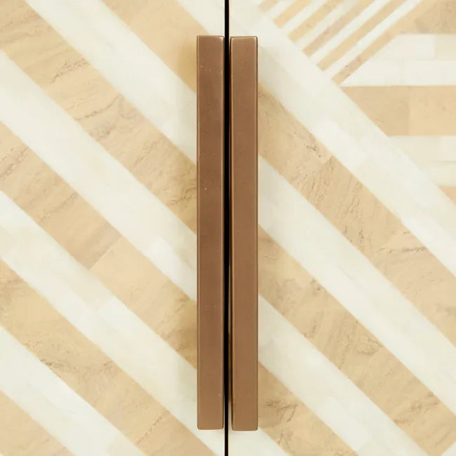 Bone Inlay Chevron Cabinet in Natural