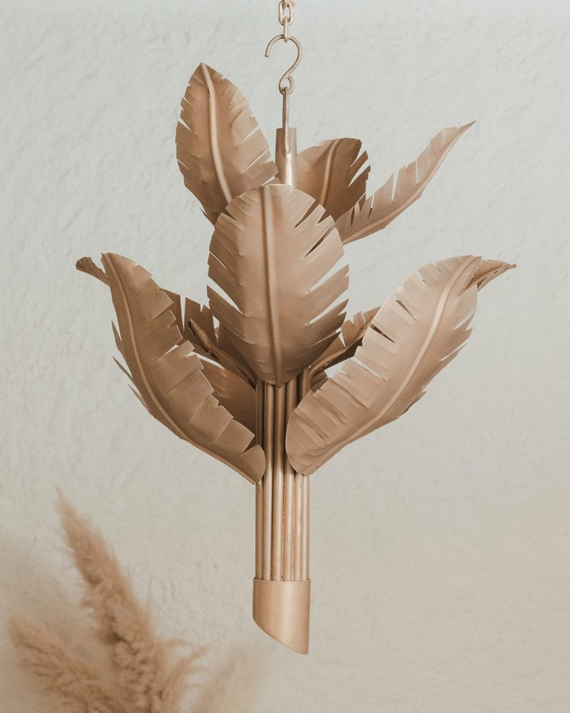 Banana Leaf Chandelier in Champagne