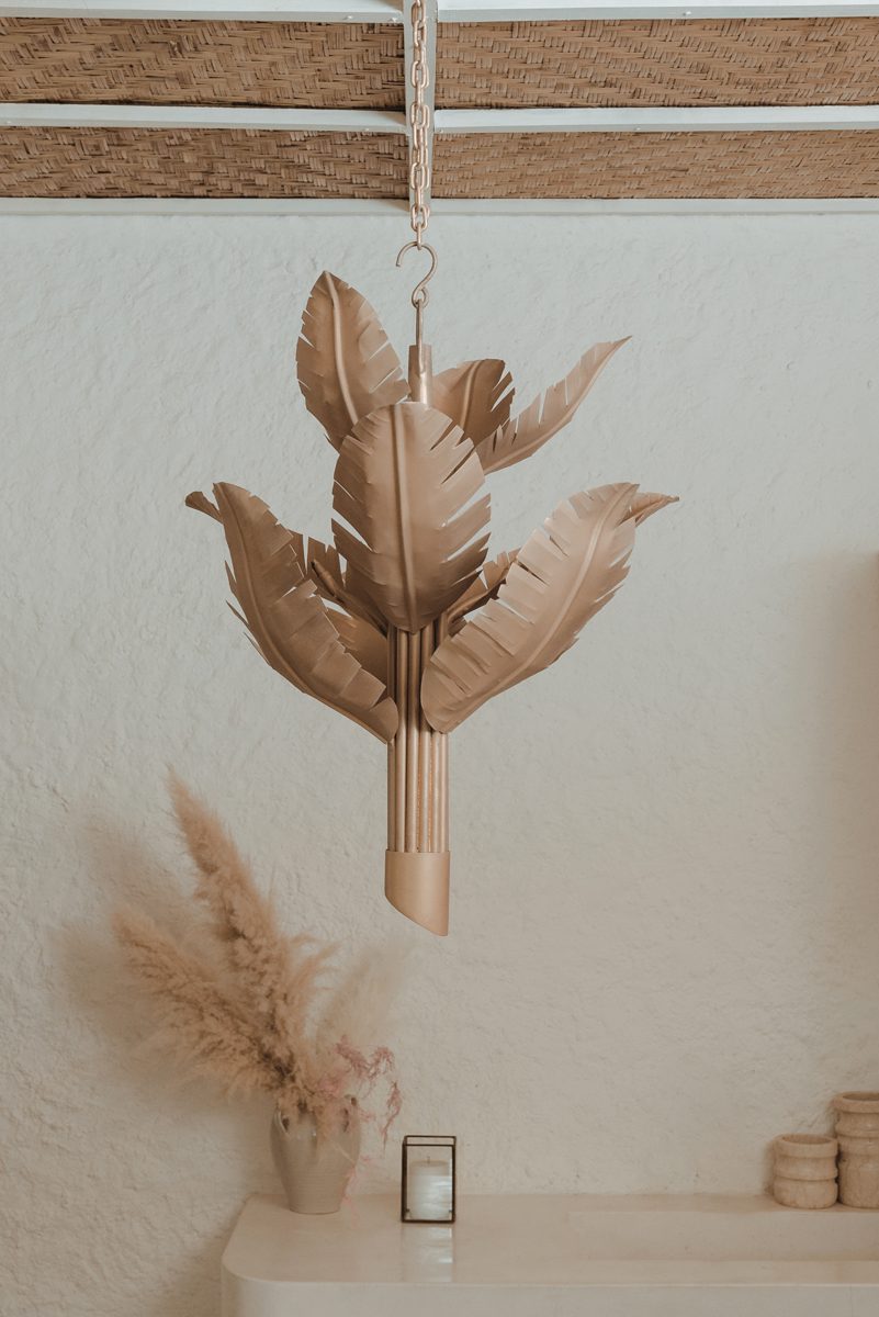 Banana Leaf Chandelier in Champagne