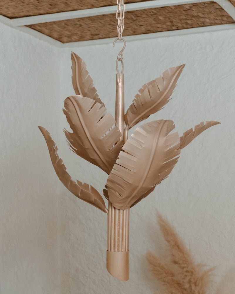 Banana Leaf Chandelier in Champagne