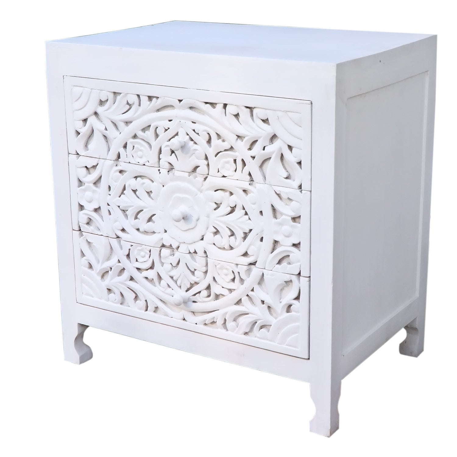 Carved Indian Console with Floral Detail