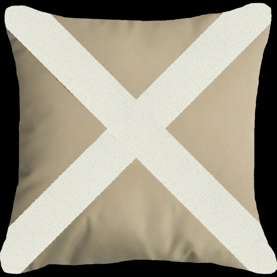 Outdoor Nautical Victor Lounge Cushion 55 x 55cm in Beige & White