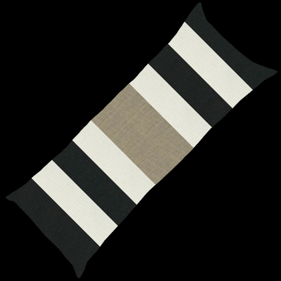 Outdoor Stripe Long Lumber Cushion 35 x 90cm in Black