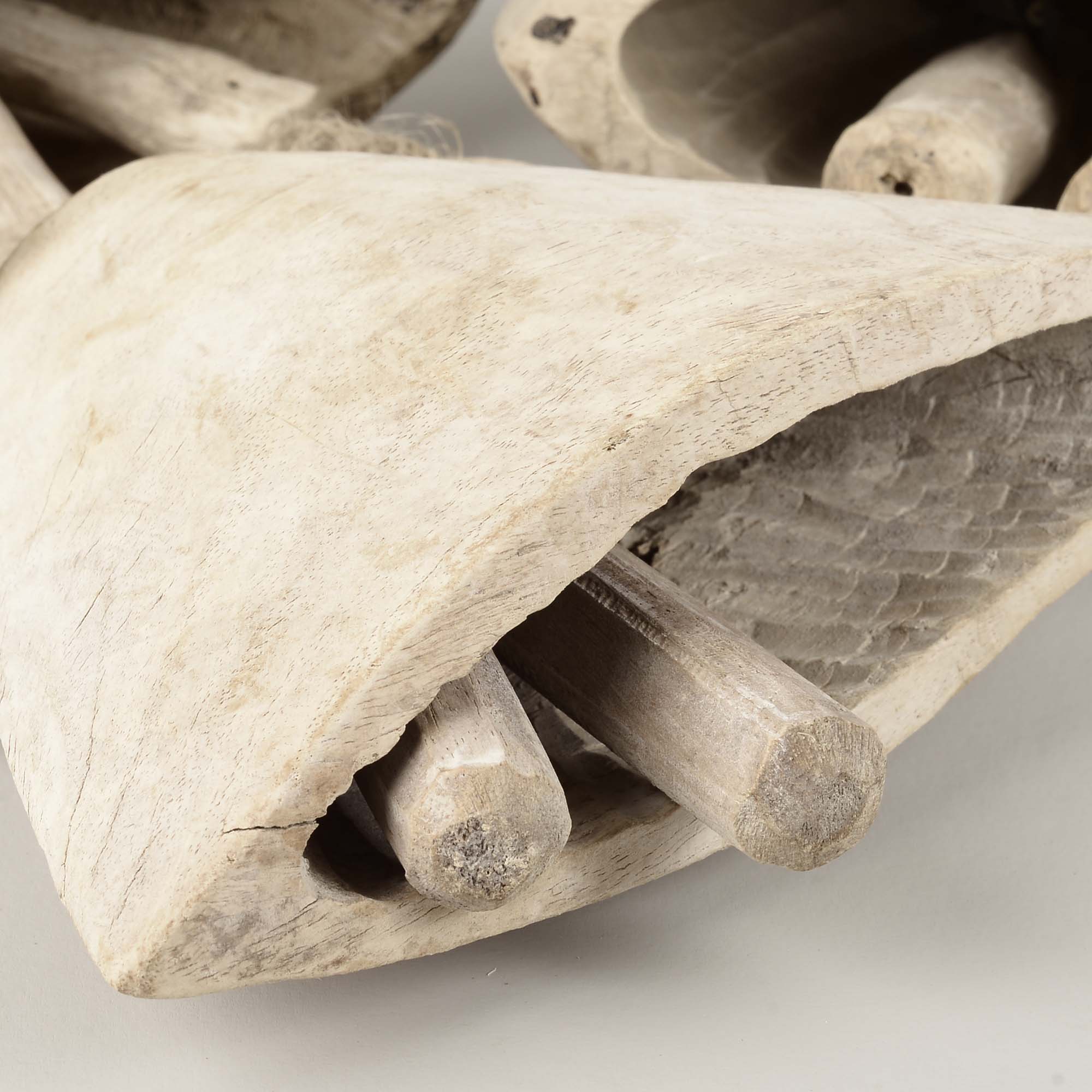 Bleached Wooden Cow Bells