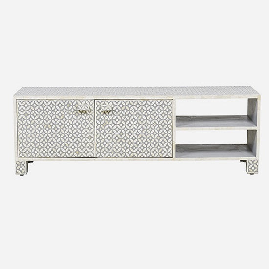 Bone Inlay 2 Door Lowboy in Celtic White